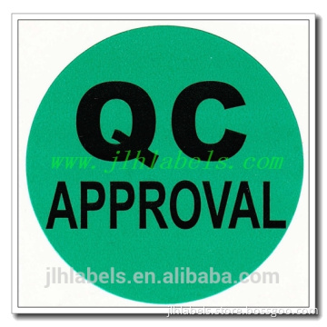 "QCAPPROVAL"Sticker Label,fluorescent color ,2" circle diameter ,500 labels/roll